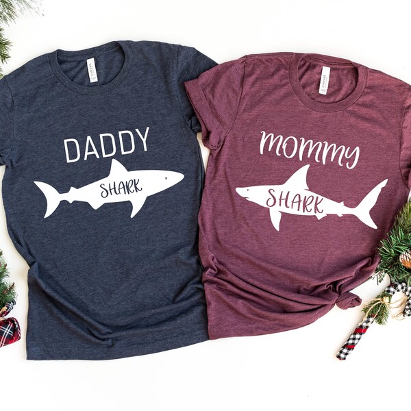 Mommy Daddy Shirts, Pregnancy Announcement Shirts, Mommy Shark, Daddy Shark, Family Shark Shirts, New Mom Shirt, Cute Shark Gift, Mama Shark