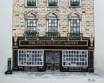 English Pub / Original Watercolor Artwork / Prospect of Whitby Pub, London