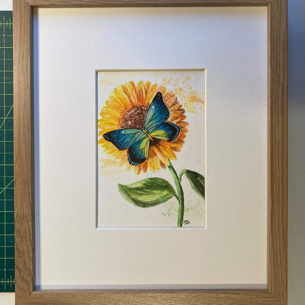 Sunflower and Butterfly Paintings Etsy