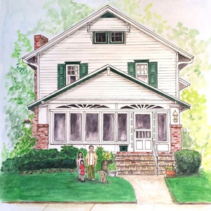 Custom Watercolor House Portrait: Personalized Home Painting