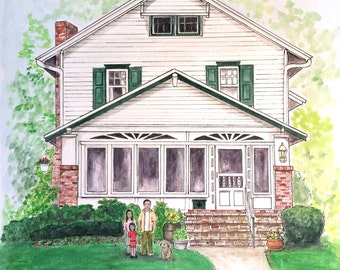 Custom Made Home Portraits, Watercolor House Portrait Made to Order, Watercolor Painting of Home