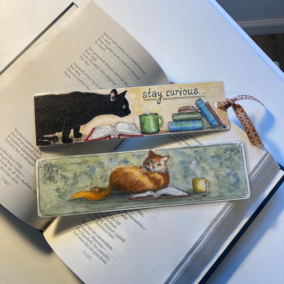 Squirrel Cat Reading Bookmark Squirrel Cat Reading Bookmark