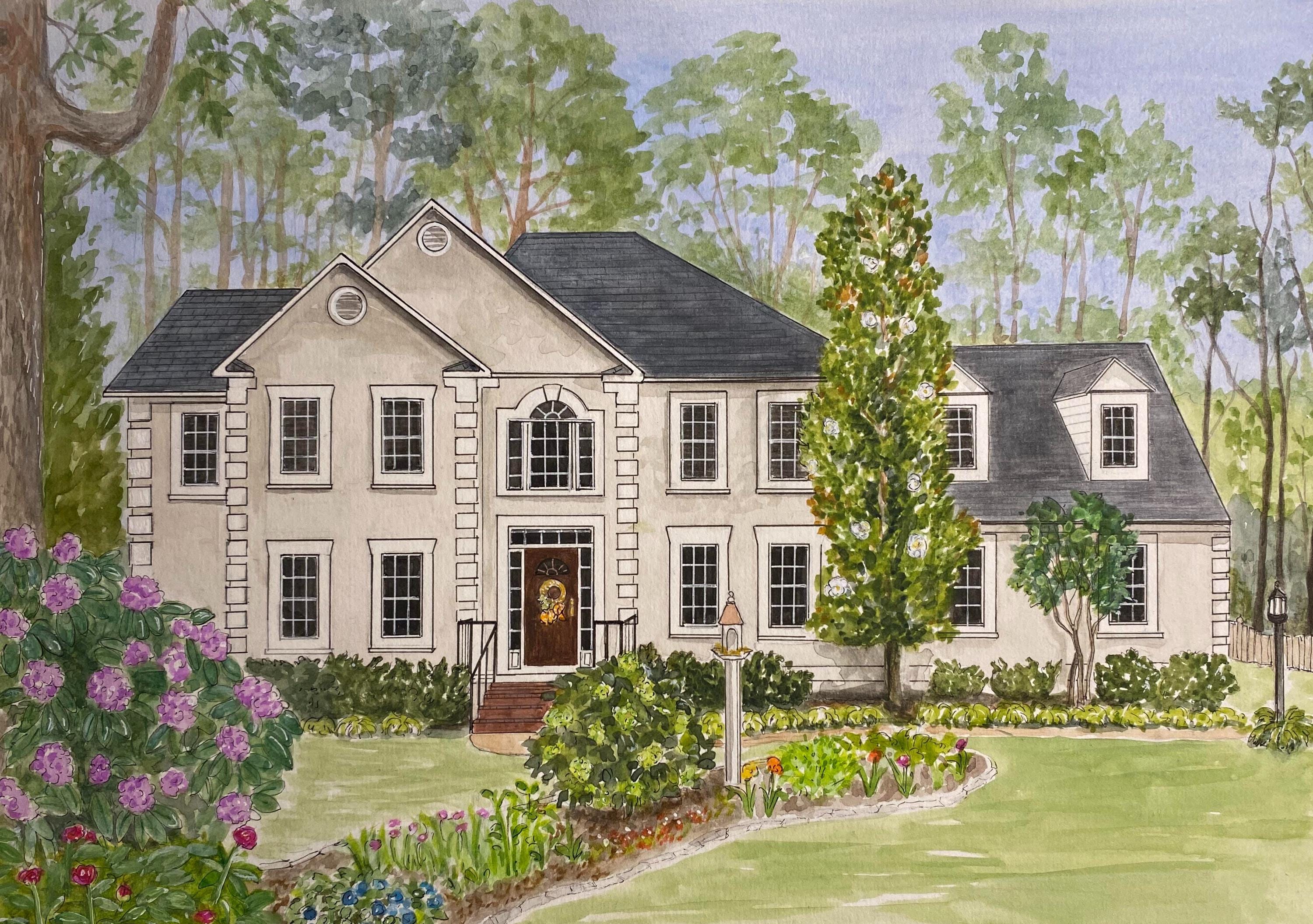 Custom Watercolor House Portrait: Personalized Home Painting - Etsy
