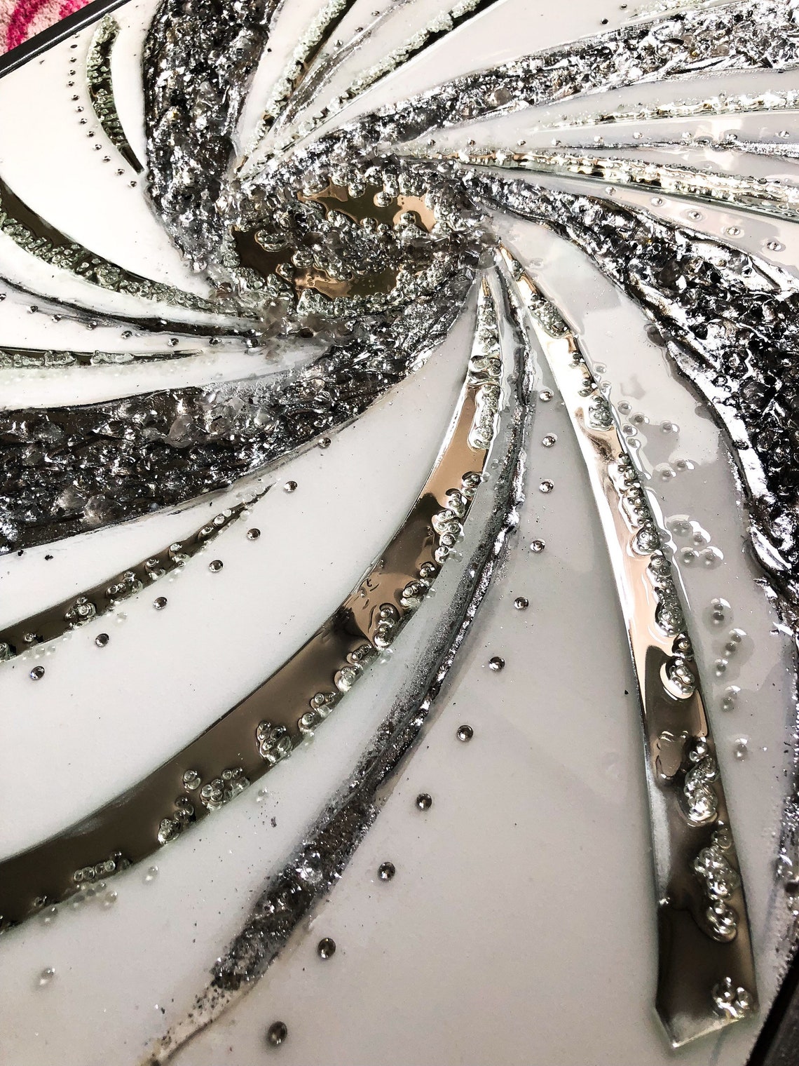 Silver Painting Modern Art Acrylic Painting on Canvas Etsy