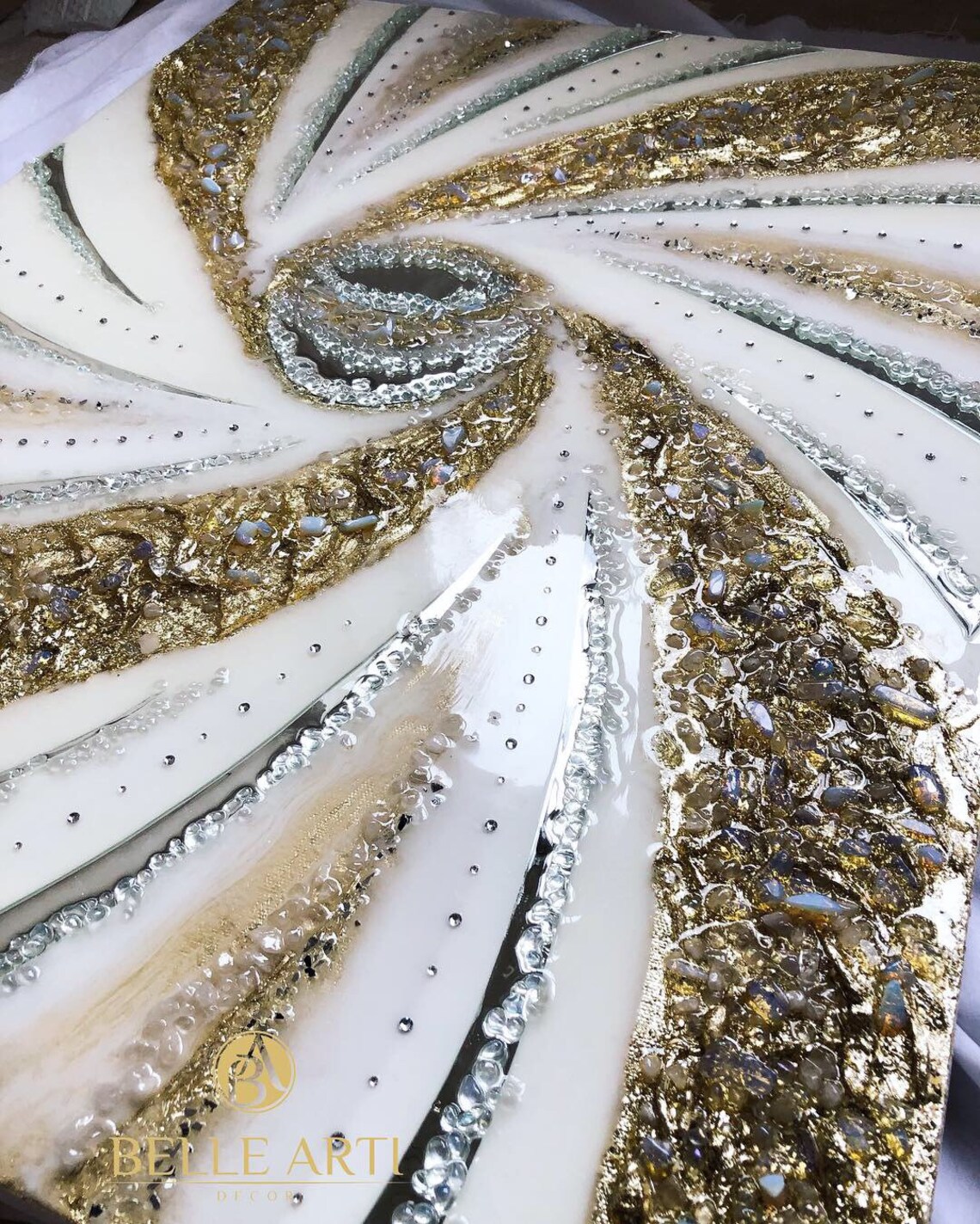 Silver Painting Modern Art Acrylic Painting on Canvas Etsy