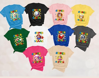 Maglietta personalizzata di Mario, maglietta abbinata della famiglia Mario, personalizza le magliette della famiglia Super Mario, Level Up, maglietta Nintendo Super Mario mamma papà, maglietta Epic