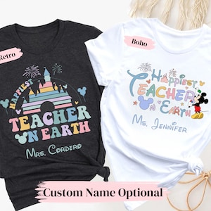 Custom Happiest Teacher On Earth Shirt Disney Teacher Gift Shirt Teacher Life Teacher Appreciation Gift Disney Sweatshirt Teacher Education