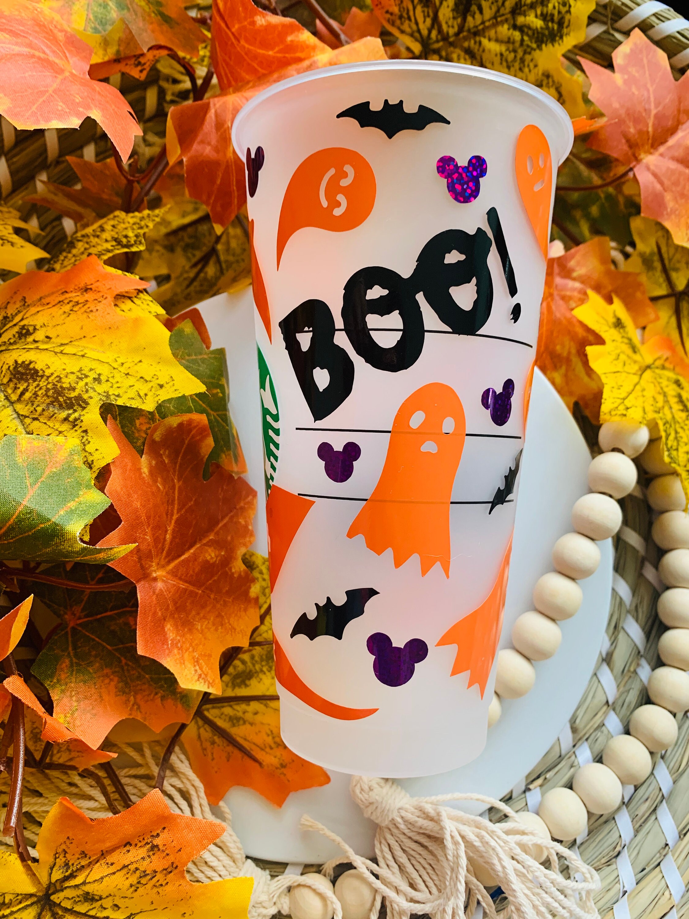 Disney Halloween Starbucks Cup Mickey Boo Ghost Starbucks Etsy