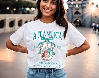 Koszulka Mała Syrenka, Koszulka Disney Matching Tee, Mała Syrenka Ariel Dzieci, Koszulka Ariel Coquette, Koszulka Disney Atlantica Część Twojego Świata