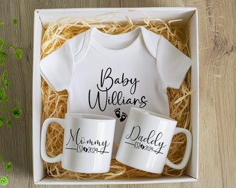 Custom Mommy Daddy Announcement Gift Box Set, To-be Grandparents Announcement Gift Box, Aunt Uncle Expecting Gift Pregnancy Baby Shower Mugs