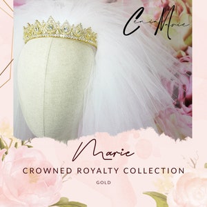 Tiara nupcial, Corona de la Reina, Tiara Real, Corona de Cristal, Tiara de boda de Piedra de Rin, Corona Diamante, Tiara de cristal de Swarovski - MarieCRC20201