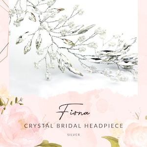 Cristal accesorio de pelo de la boda, tocado de la boda floral, accesorio del pelo de la novia, tocado de la boda - FIONA20201