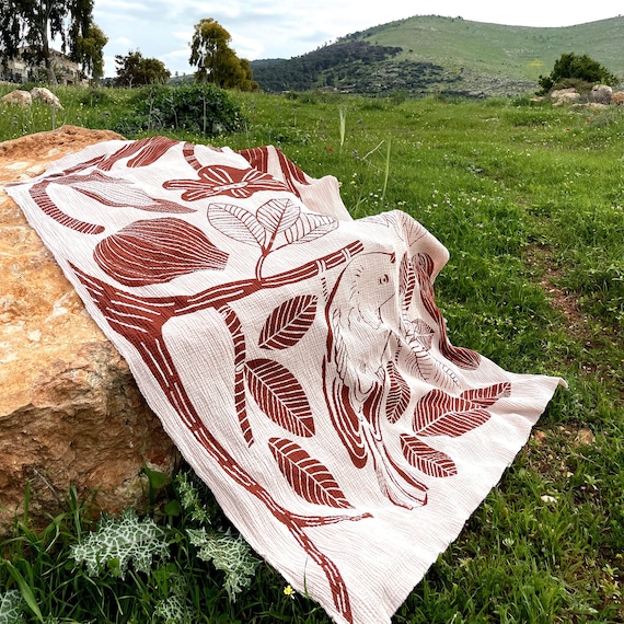 Buy Wearable Blanket the Free Bird Shawl Organic Cotton Muslin. Original Artistic Illustration Eco Friendly Digital Print Online in India Etsy