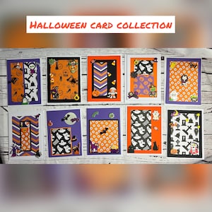 Tarjeta de felicitación de Halloween. Tarjeta de felicitación con un gato negro. Tarjeta de felicitación divertida. Tarjeta de Halloween espeluznante y divertida. Hecha a mano en Galway. Se vende en un juego.
