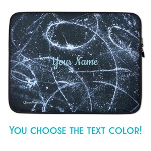 Personalized Ice Skate Blade Marks Laptop Tablet Sleeve for Students, Athletes, Skaters, Coaches, Fans