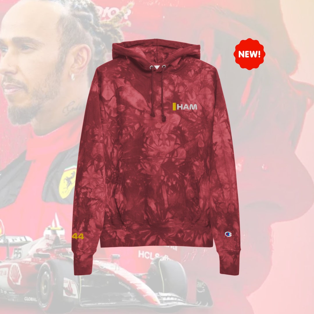 Lewis Hamilton Ferrari-f1 Inspired Tie Dye Hoodie, Embroidered ...