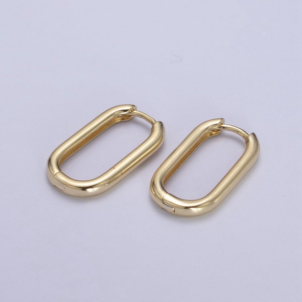 U-Shaped Tube Hoop Earrings, 14K Gold Filled Minimalistic Jewelry, 1 Pair