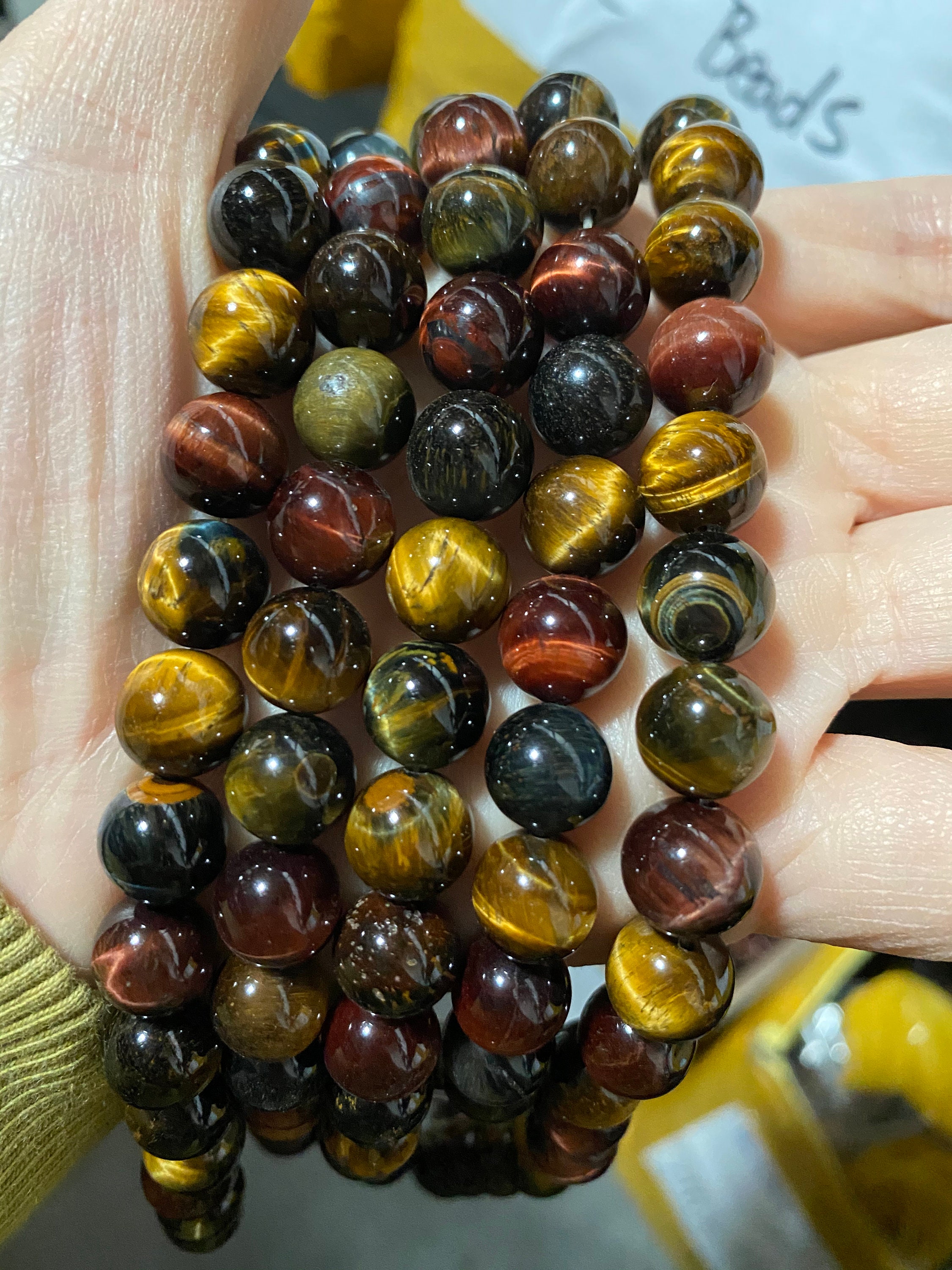 Mixed Color Tiger Eye Round Beads Natural Gemstone 6mm 8mm Etsy