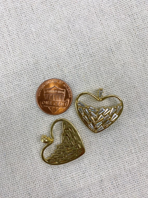 2 uds 24x20mm venta al por mayor dije de corazon chapado en oro con circonita cubica dijes para collar pulsera fabricacion de pendientes Etsy Espana