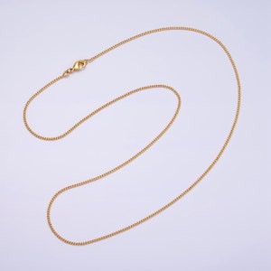 Pure Solid 999 24K Yellow Gold Chain Men Women Curb Link Necklace