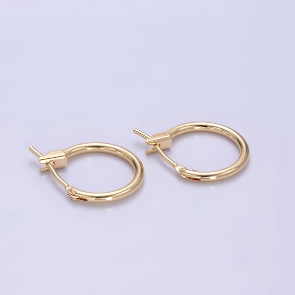 Classic Huggie Hoop Earrings, Latch Back Fastening, Dainty Minimalistic 14K Gold Filled Jewelry for Women, 1 Pair