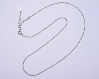 S925 Sterling Silber Kabelkette Chokerhalskette für die Schmuckherstellung, Layering-Halskette, 15,35 Zoll mit 2 Zoll Verlängerung