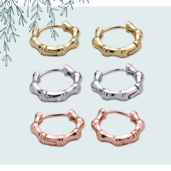 Rose gold bamboo earrings outlet