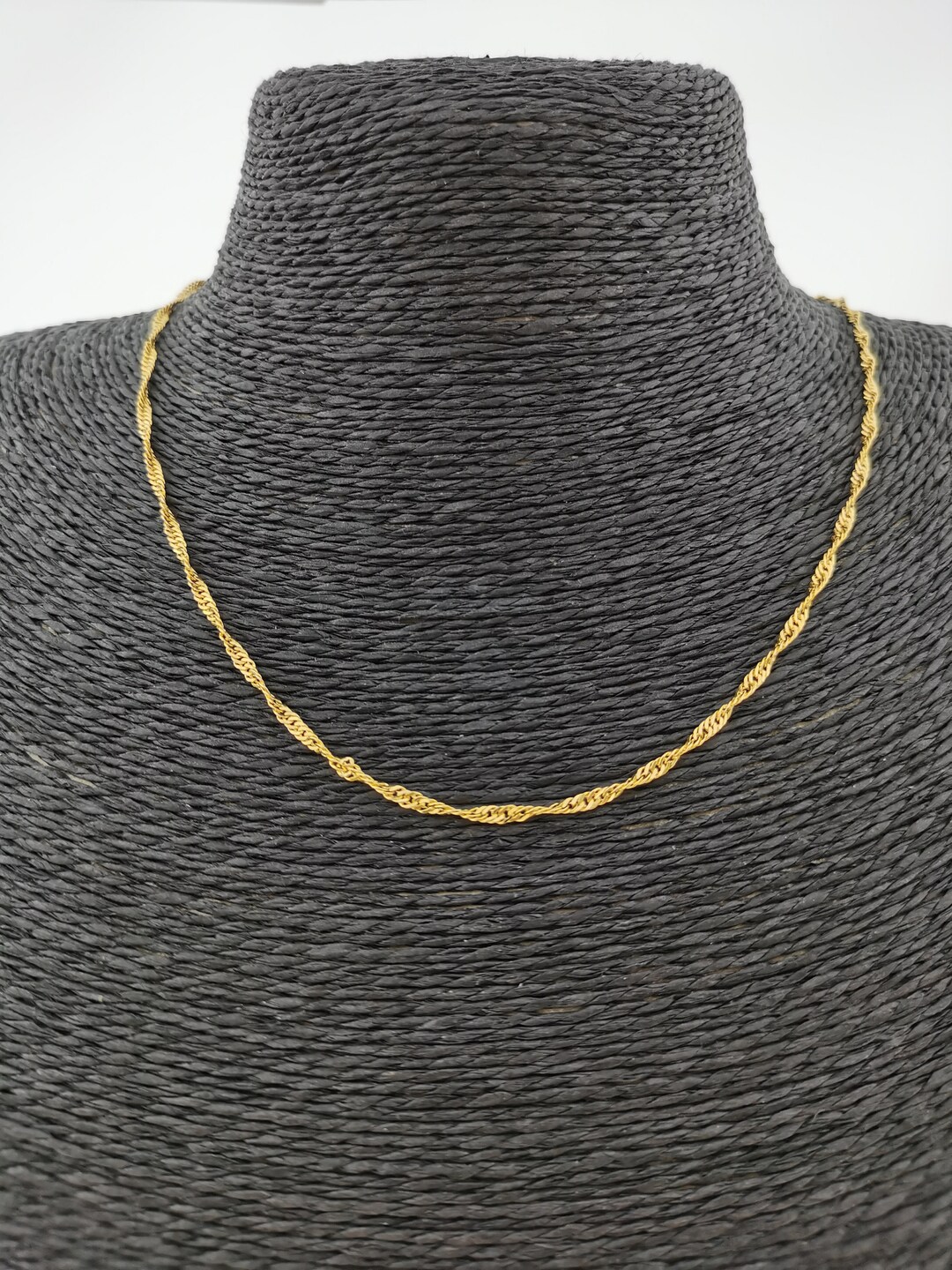 24K 24.5 Inch Real Gold Plated Singapore Necklace Chain for Etsy