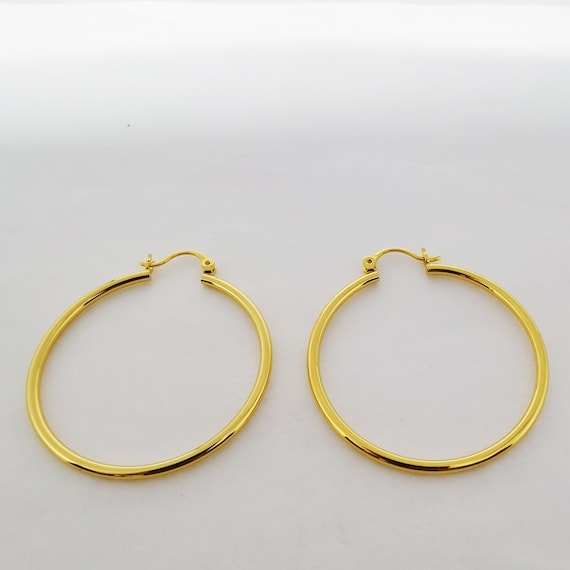 1 pair 44x40mm Wholesale Metal Large Gold Hoop Earrings Simple Minimalist Design