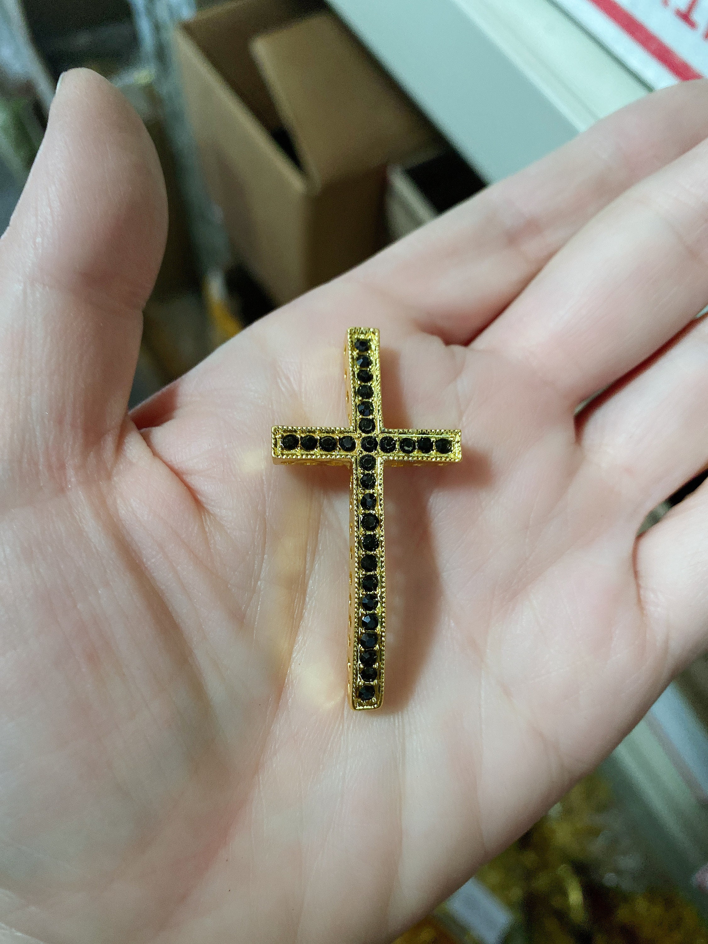 10pcs 48x23x5mm Wholesale Metal Gold Curved Cross Bead with Etsy