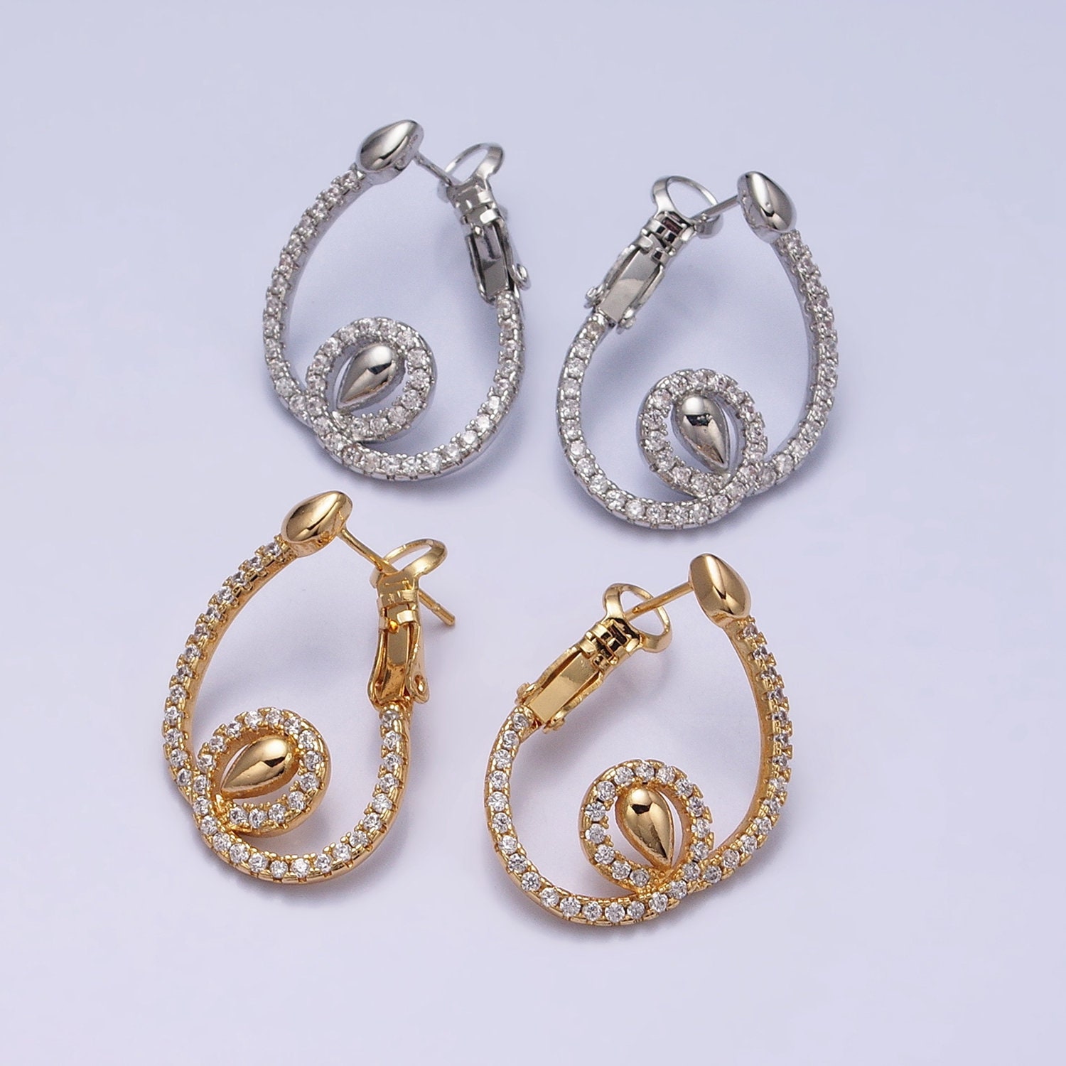 Front facing shop stud hoop earrings