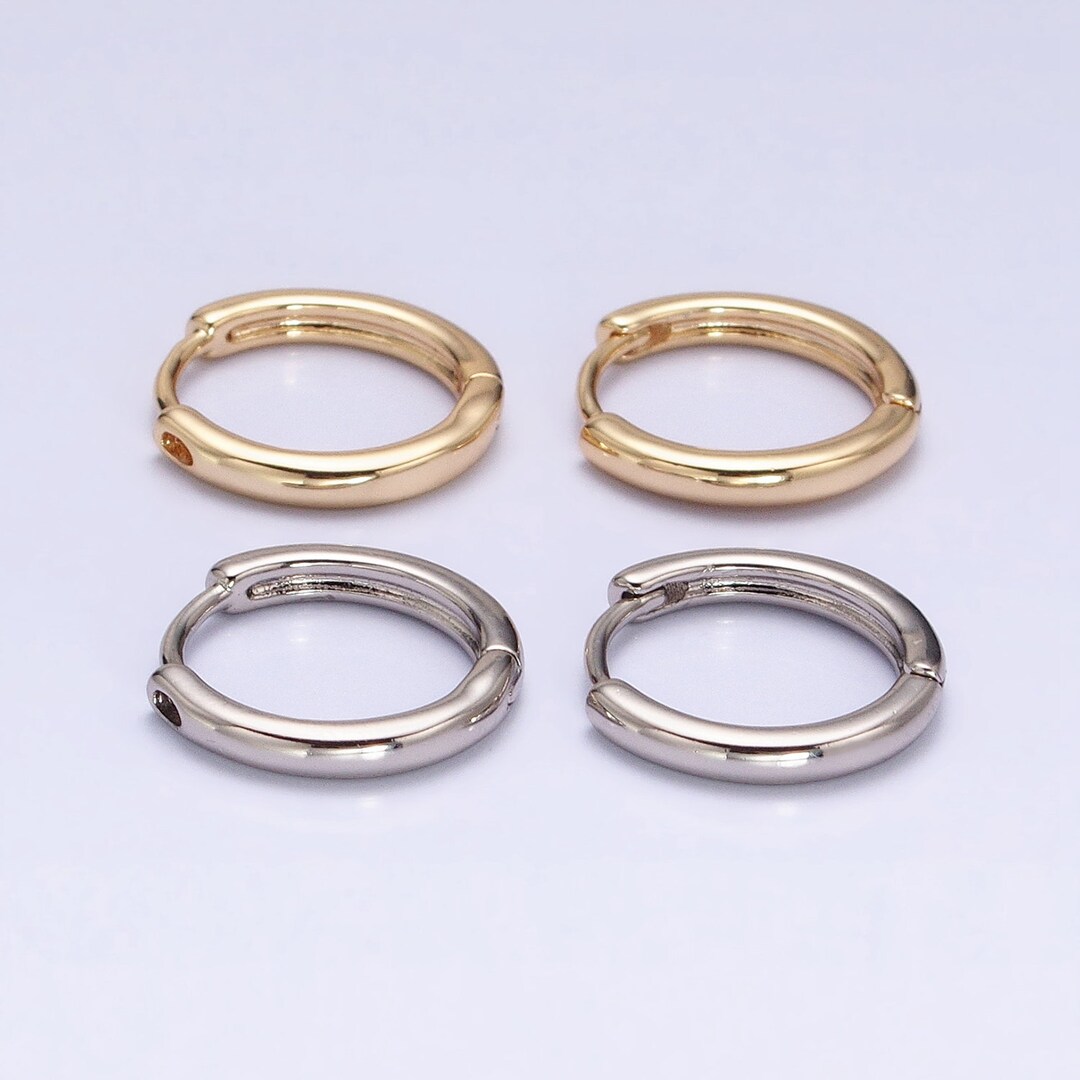 Classic Thin Huggie Hoop Earrings, Gold or Silver, Dainty Minimalistic