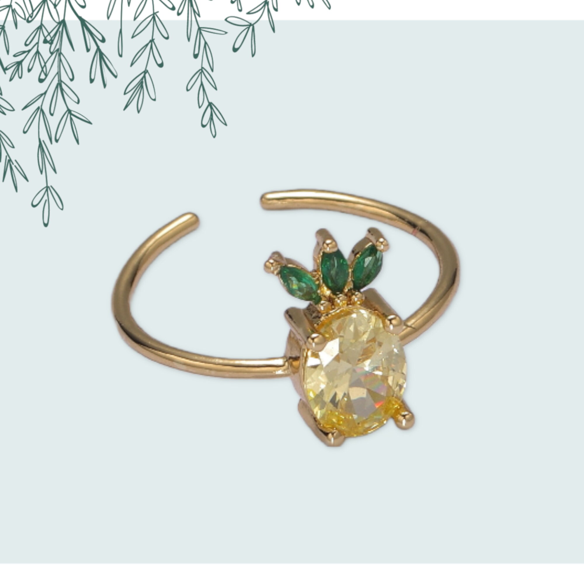 Gold pineapple ring hot sale