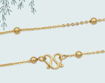 24K Gold Filled Satellite Chain Necklace for Jewelry Making, 17.5 Inches