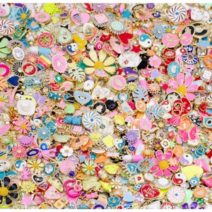 Sample Sale Mix Gold Colorful Inspired Charm Dainty Mix charms CZ Stone for jewelry making Charm Party Supplies Bracelet Necklace Charm