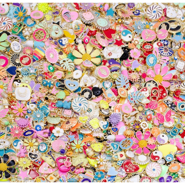 Sample Sale Mix Gold Colorful Inspired Charm Dainty Mix charms CZ Stone for jewelry making Charm Party Supplies Bracelet Necklace Charm