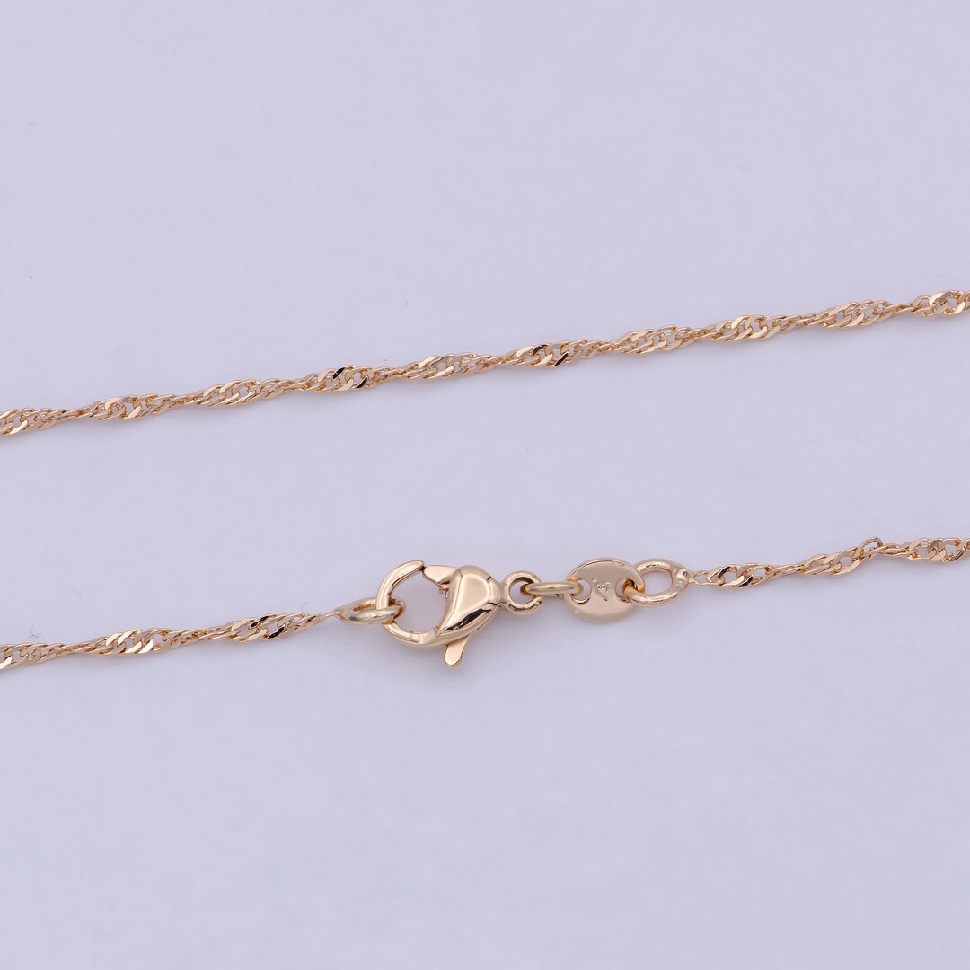 18K Gold Filled Singapore Twist Chain Necklace for Jewelry Making