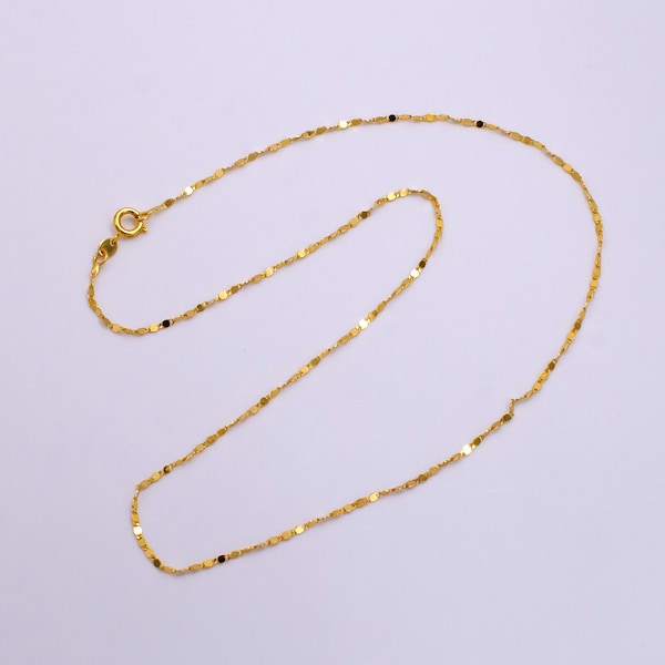 24K Gold Filled Scroll Chain Necklace Supply for DIY Jewelry Making, Dainty Minimalistic Layering Necklace, 17.7 Inches or 24.0 Inches