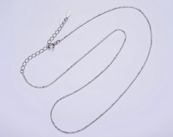 S925 Sterling Silver Faceted Bead Chain Choker Layering Necklace Supply for Jewelry Making, 15.35 Inches with 2.0 Inch Extender