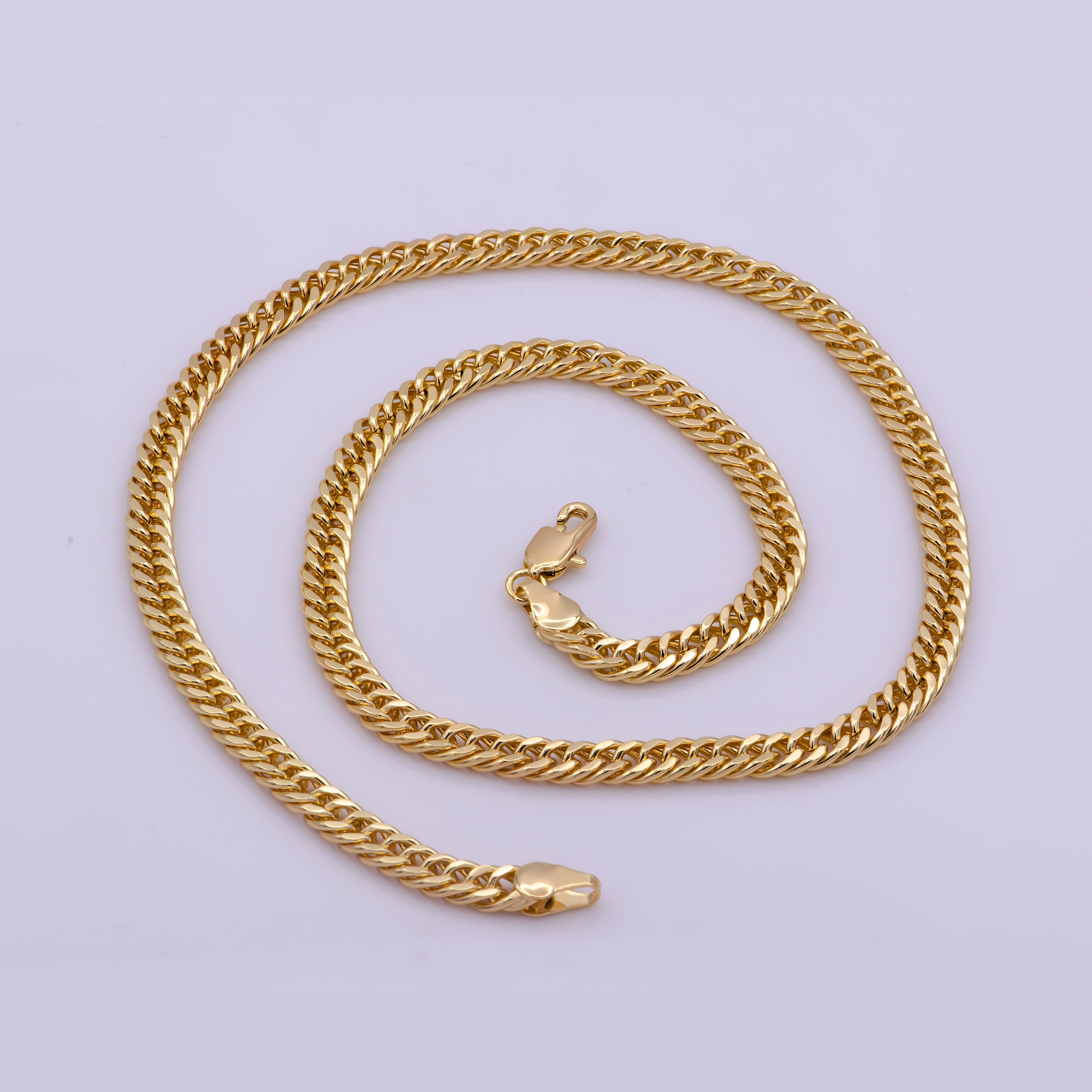 16K Gold Filled Cuban Link Curb Chain 