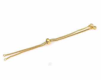 18k Gold Filled Adjustable Chain Bracelet Half finished Adjustable Bracelet for Jewelry Making Supply