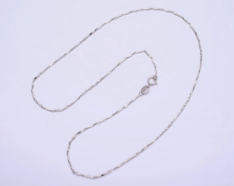 S925 Sterling Silver Linked Bars Chain Necklace Supply for Jewelry Making, Dainty Thin Layering Necklace, 15.9 Inches
