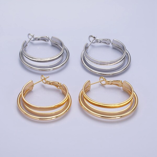 Set Of 4 Contemporary Hoop Earring For Women
