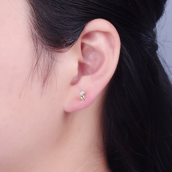 Semicolon stud earrings sale