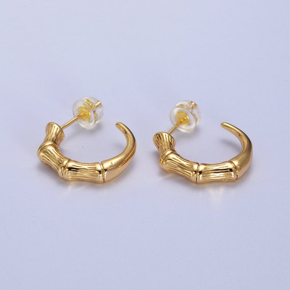 24k gold bamboo earrings deals