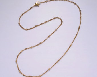 14K Gold gefüllt Satelliten Perle Panzerkette Halskette für die Schmuckherstellung, zierliche Alltagskleidung Schichtung Halskette Versorgung, 17,7 Zoll