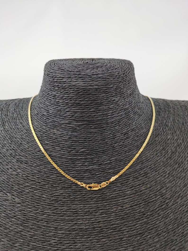 24K 23.5 Inch Real Gold Plated Herringbone Necklace Chain for | Etsy