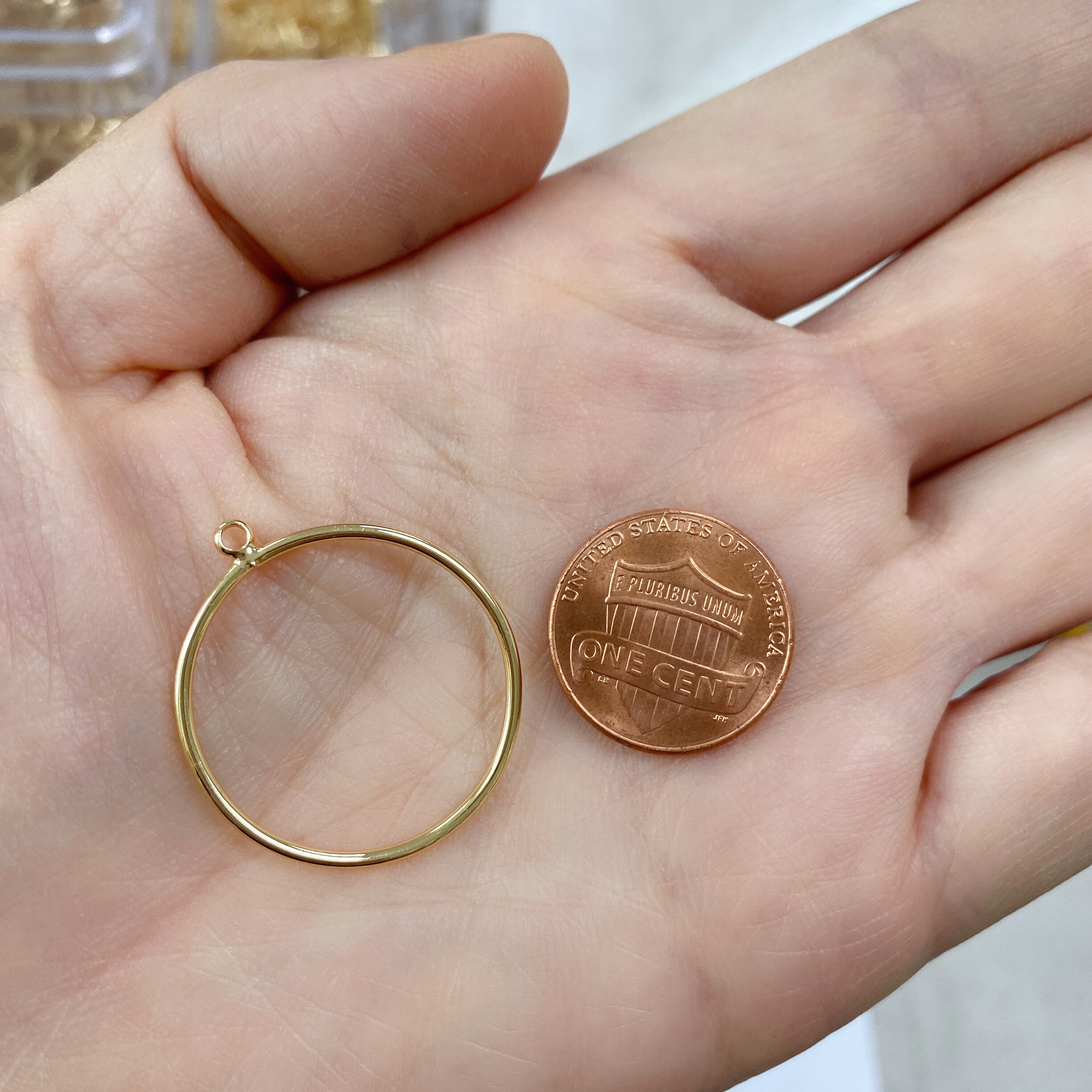 2pcs 29x25mm Wholesale Gold Plated Circular Hoop Charm Charms Etsy