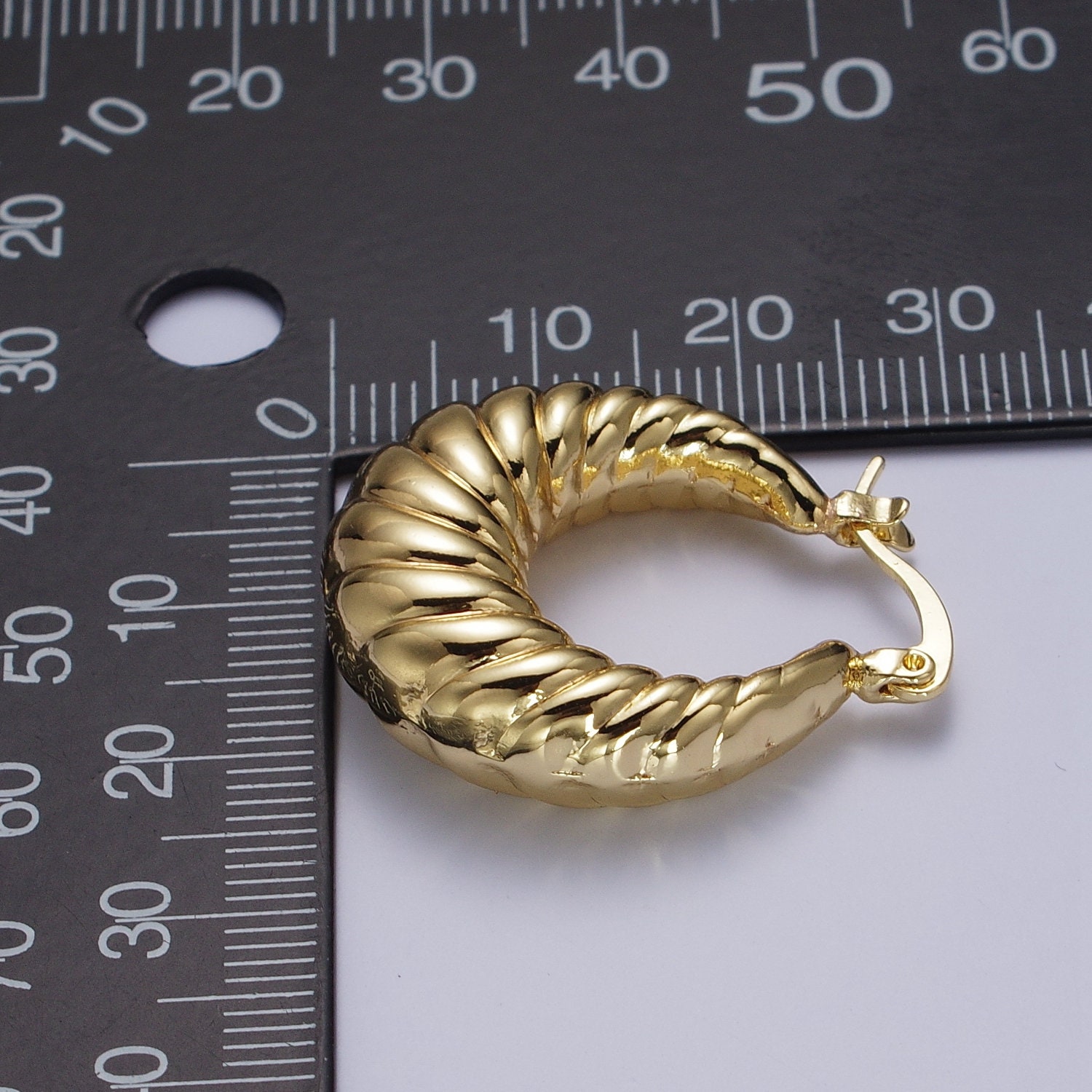 Twisting Spiral Design Hoop Earrings Gold or Silver Chunky Etsy