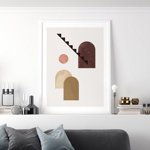 Abstract Landscape Printable Wall Art Boho Doors And Stair Geometric Shapes Print Contemporary Art Minimalist Poster Wall Decor image 5